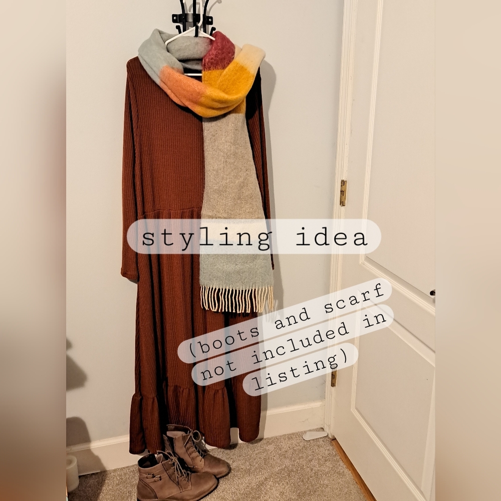 Rusty Brown Long Sleeve Dress 4XL fits like 2xl - Picture 7 of 7